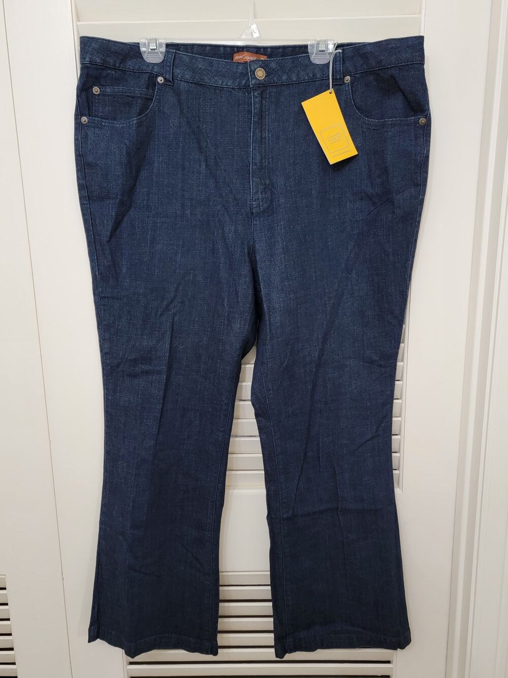 LIZ & ME SIGNATURE Womens High Rise Distressed Dark Wash Denim Jeans 6 Average